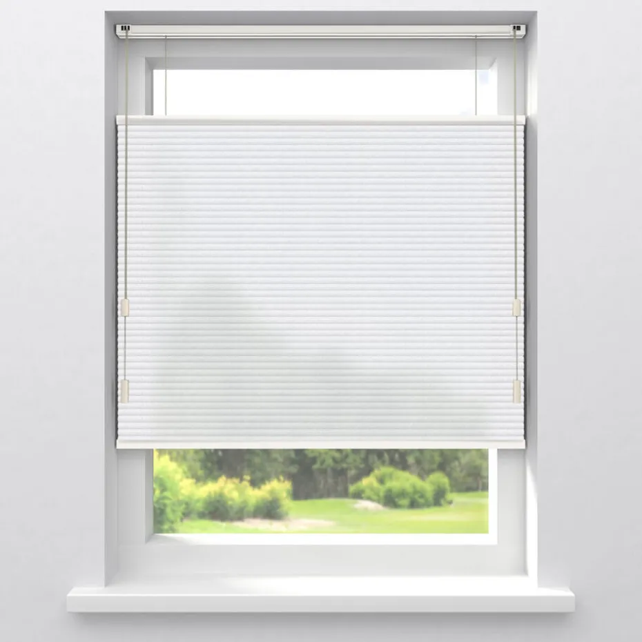 Dubbel Plisségordijn Vera Wit Lichtdoorlatend