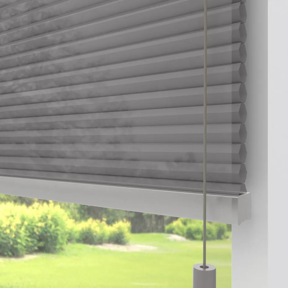 Fenstr Dubbel Plissé Dewi Grijs Lichtdoorlatend