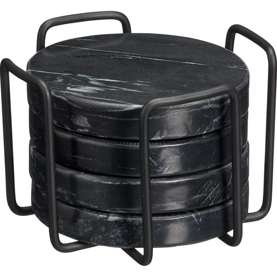 Onderzetters Marmer Zwart 4 Stuks