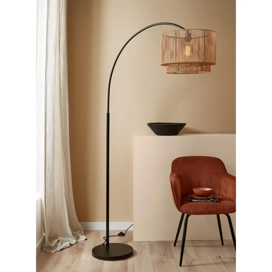 Vloerlamp Cilen Zwart Bruin