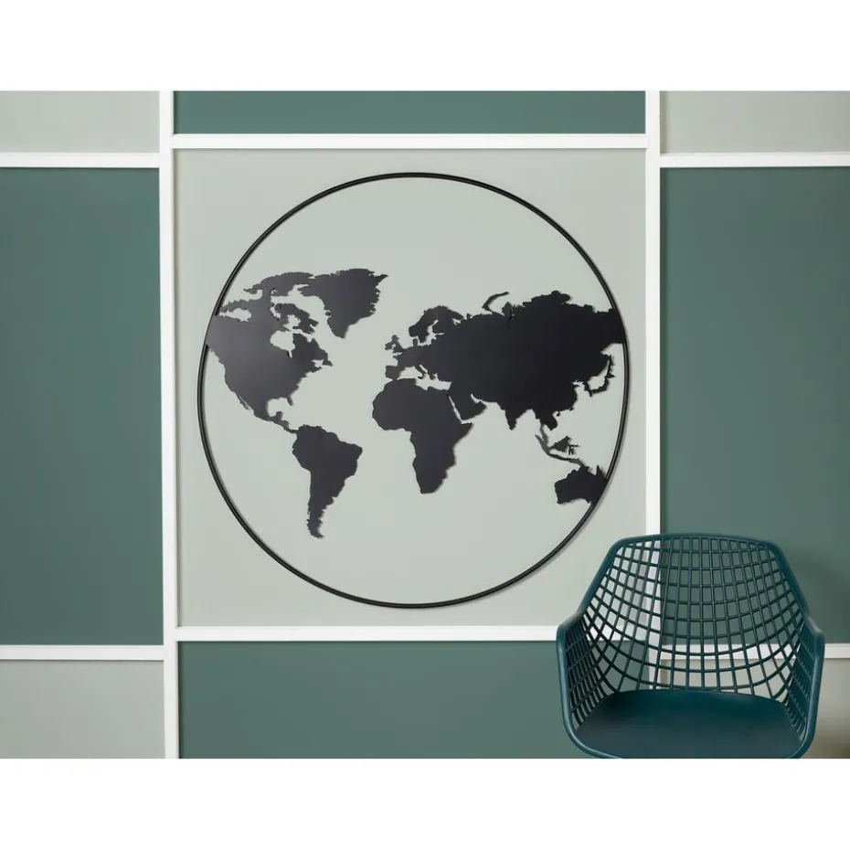 Wanddecoratie El Mundo Zwart